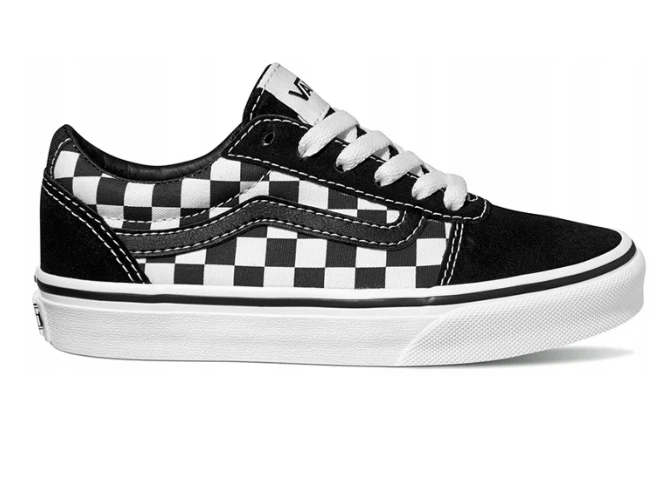 new VANS Checkered Black White WARD Big Kids Youth Sz 3 Shoes