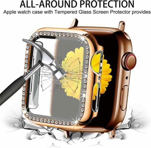Crystal Bling Band Case iWatch Strap For Apple Watch Series 8 7 SE 6 5 3 41 45mm - Picture 12 of 32
