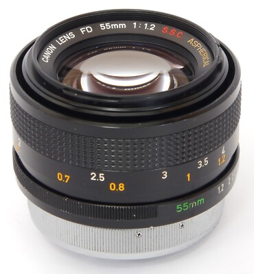 Canon lens FD 55mm 1:1.2 S.S.C. ASPHERICAL BREECHLOCK the FASTEST