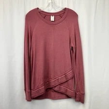 Active Life Womens Pullover Sweatshirt Rosewood Long Sleeve High Low S