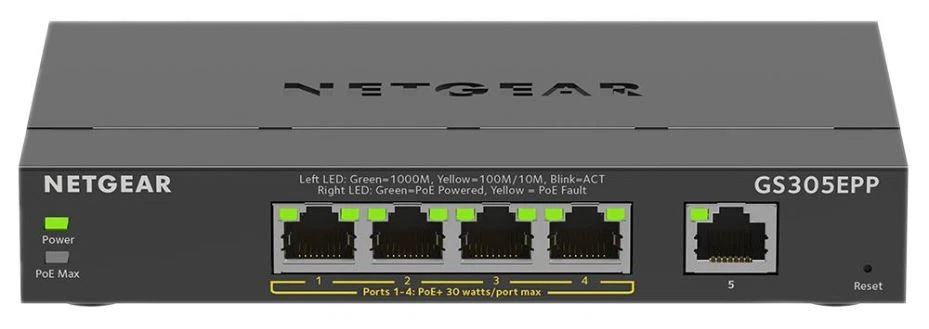 NETGEAR - Suis 5 Port Gigabit Ethernet Terurus PoE+ dengan Belanjawan Kuasa 120 - Image 3 of 4