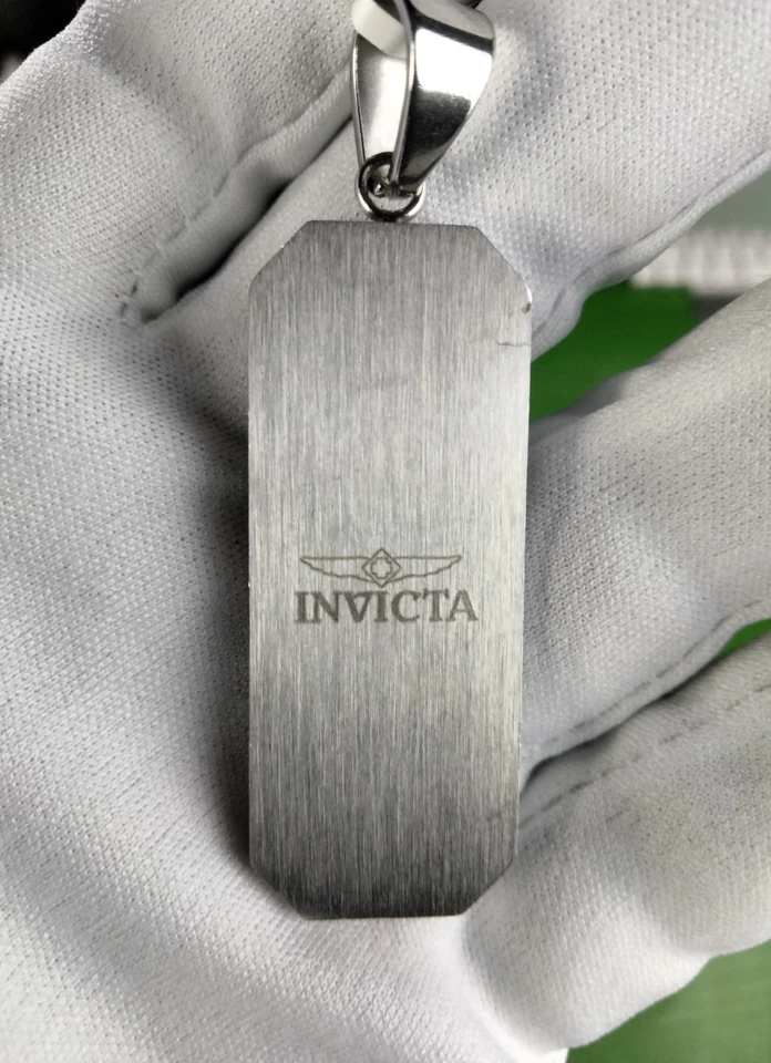 Invicta элементы современных мужчин серебристого тона SS подвеска + цепочка в черный ювелирных изделий мешок - Изображение 4 из 4