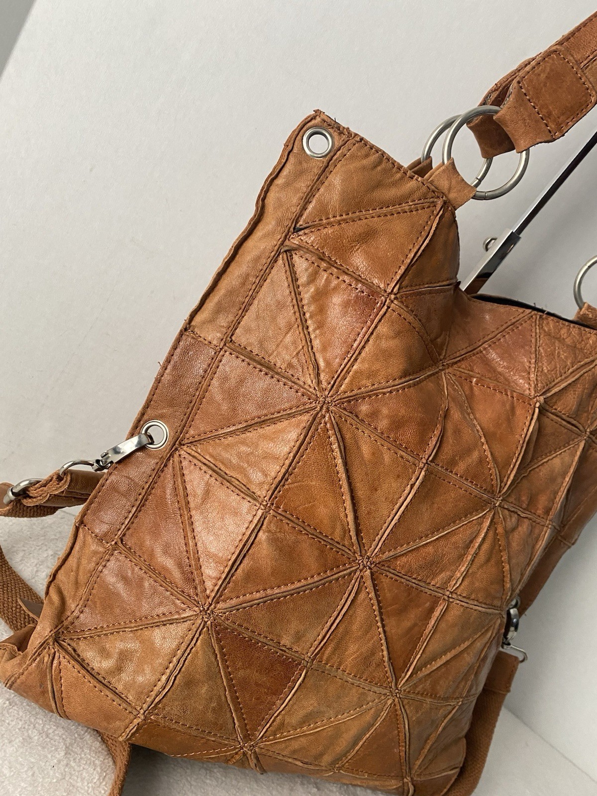 Genuine Leather Patchwork Tote Shoulder Crossbody… - image 10