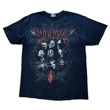 Vintage Slipknot T Shirt All Over Print Y2K Punk Metal Mens Large Black RARE