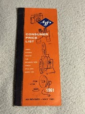 Vintage Photography AGFA CONSUMER PRICE LIST Advertisement 1961 60s Camera Pics