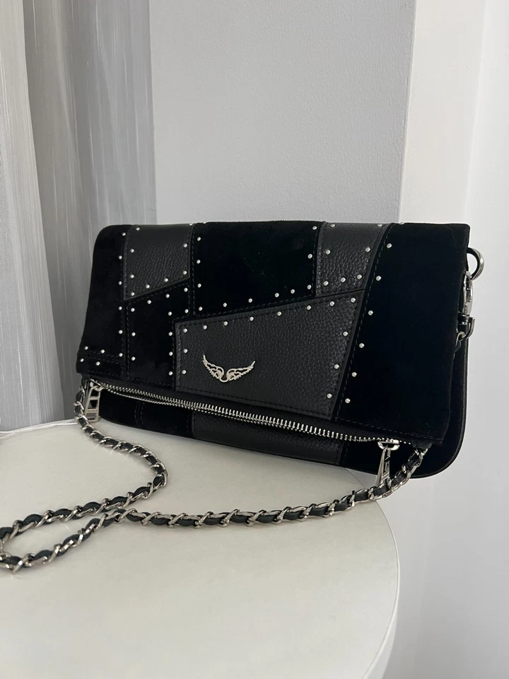 Women Zadig & Voltaire Frosted Cow Leather Shoulder Bag Crossbody Bag Handbag - Image 3 of 4