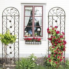 4 Pack Metal Garden Trellis 86.7x19.7 Rustproof Climbing Plant Support Brown