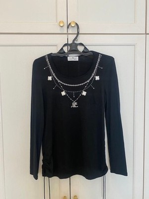Courreges Long-Sleeve Top Size 38 Black