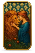 1 oz  Silver Bar Una and the Lion Art Bar with COA mintage of 100