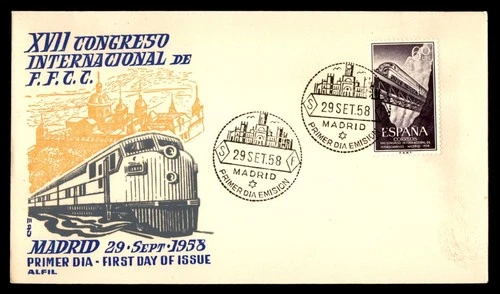 Mayfairstamps Spain FDC 1958 Train Internatl Congress of FFCC First Day Cover aa