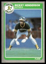 Rickey Henderson 1985 Fleer #425 Oakland Athletics FREE SHIPPING AutographDen