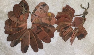 Vintage Original Leather Key Fobs Key Tags From Hotel Ormond 1888 Total of 37