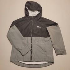 Eddie Bauer Kids' Jacket Size S 7/8 Lightweight Gray Black Windbreaker Full Zip