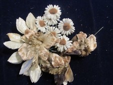 Vtg Millinery Flower Collection Lot Ivory Taupe w/Velvet 1-3" H5500