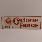 Vintage Original USS Cyclone Fence 1950s Porcelain Advertising Sign Wichita