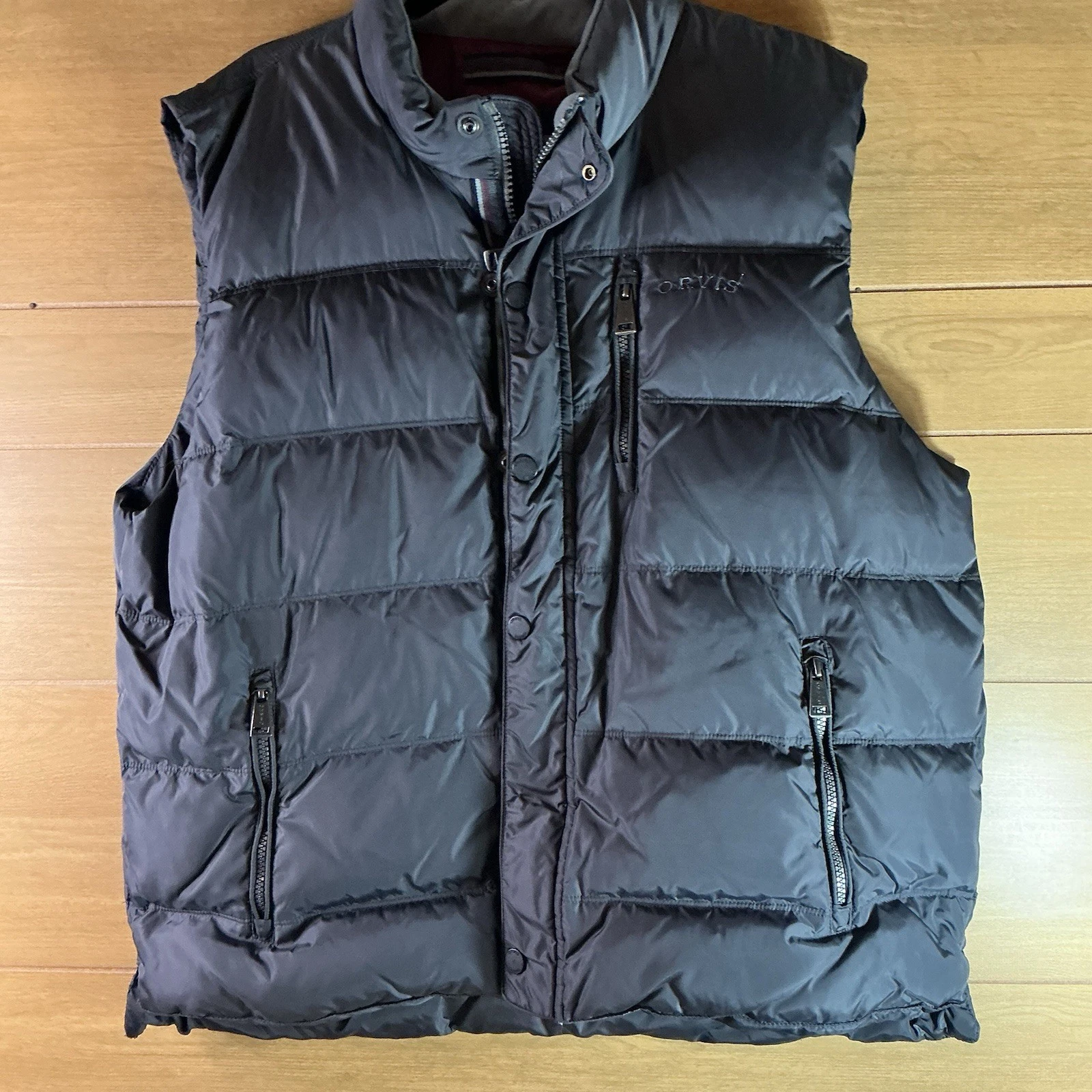 Orvis Men's Xl Dark Gray Puffer Down Vest Winter Full Zip Sleeveless Jacket
Opens in a new window or