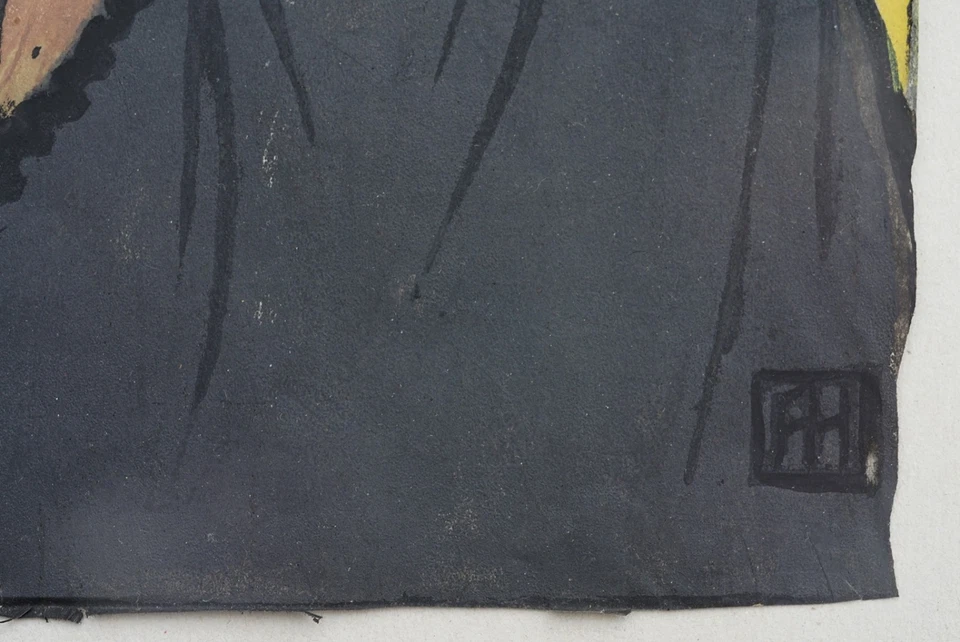 Trauernde Frauen Expressionist Farbholzschnitt signiert - Bild 4 von 4