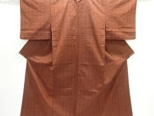 7646004: JAPANESE KIMONO / HITOE / TSUMUGI / WOVEN STRIPE
