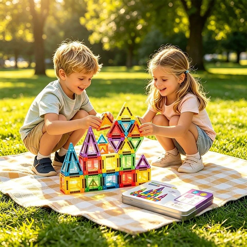 YXOTJHS Mini Magnetic Tiles Set, 40 Piece Travel Toy | eBay