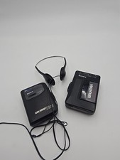 Two 2 Sony Walkman WM F2015  FX101 FOR PARTS/REPAIR WITH HEADPHONES READ