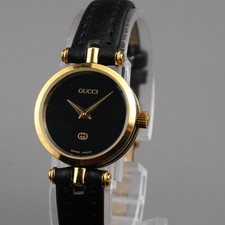 GUCCI Vintage Women's 2000L SherryLine Wristwatch Gold 21mm New Battery