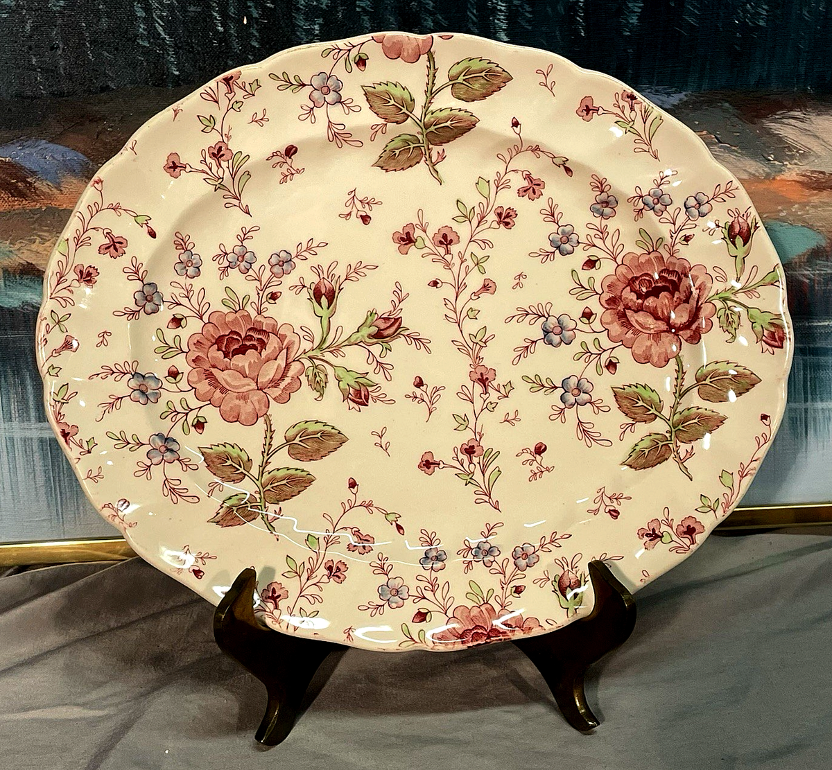 Vintage Johnson Bros Rose Chintz 7 Piece Porcelain Serving Set | eBay