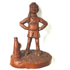 RED MILL MFG~ VTG C. Bucher Resin Hand Carved Figurine Cheeleader 1996 #451
