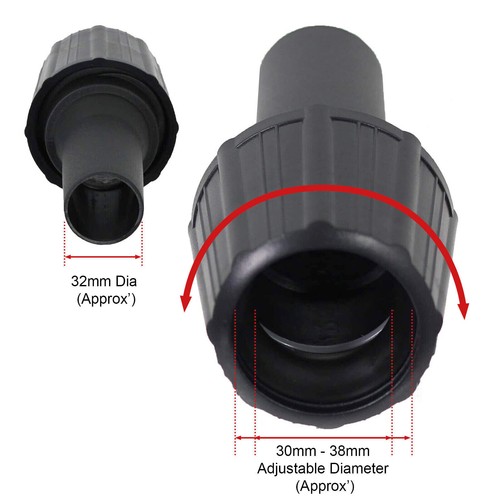 Adaptador de herramientas para kit adaptador EINHELL puerto de polvo manguera aspiradora lijadora sierra 32 35 38 mm - Imagen 8 de 12