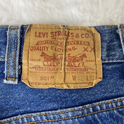Vintage 80s Levis 501 XX Dark Blue Wash Denim Jeans Made In USA