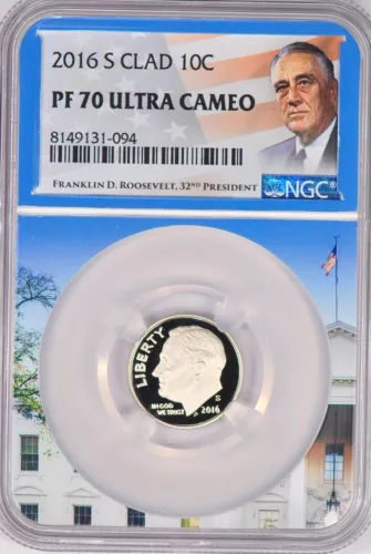 2016 S Clad Roosevelt Dime Proof NGC PF 70 ULTRA CAMEO PR70DCAM Frosty Coin 10C