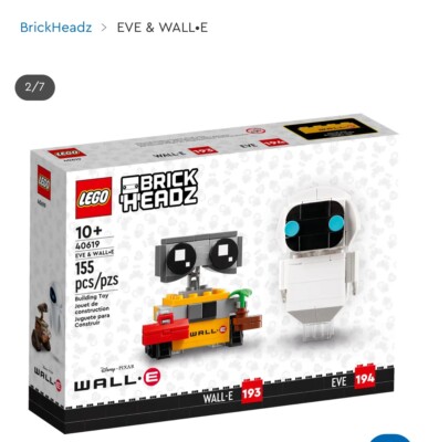 LEGO 40619 Brickheadz Disney Pixar Wall-E & Eve