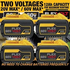4PACK For DEWALT DCB609-2 20V/60V MAX FLEXVOLT 9 Ah Li-Ion Battery DCB609 DCB606