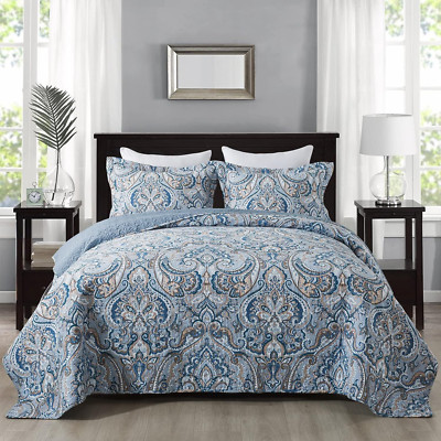 NEWLAKE Cotton Bedspread Quilt Sets-Reversible Select Size, Color 