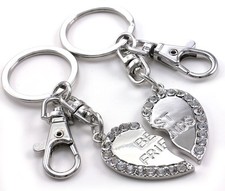 Clear Best Friend BFF Mother's Day Valentine's Day Heart Keychain Key Ring Charm