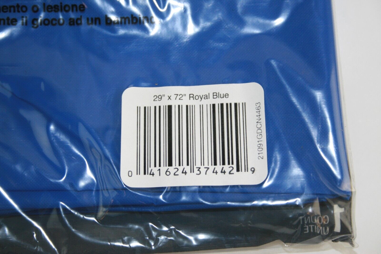 Lot of 12 Creative Converting 37442 Stay-Put Plastic Table Cover - 29" x 72"