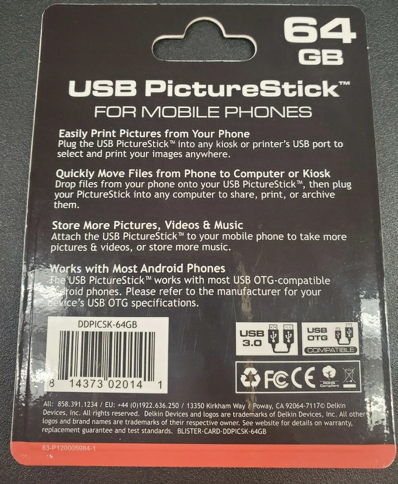 Delkin 64GB USB PictureStick for Mobile Phones - Image 2 of 2