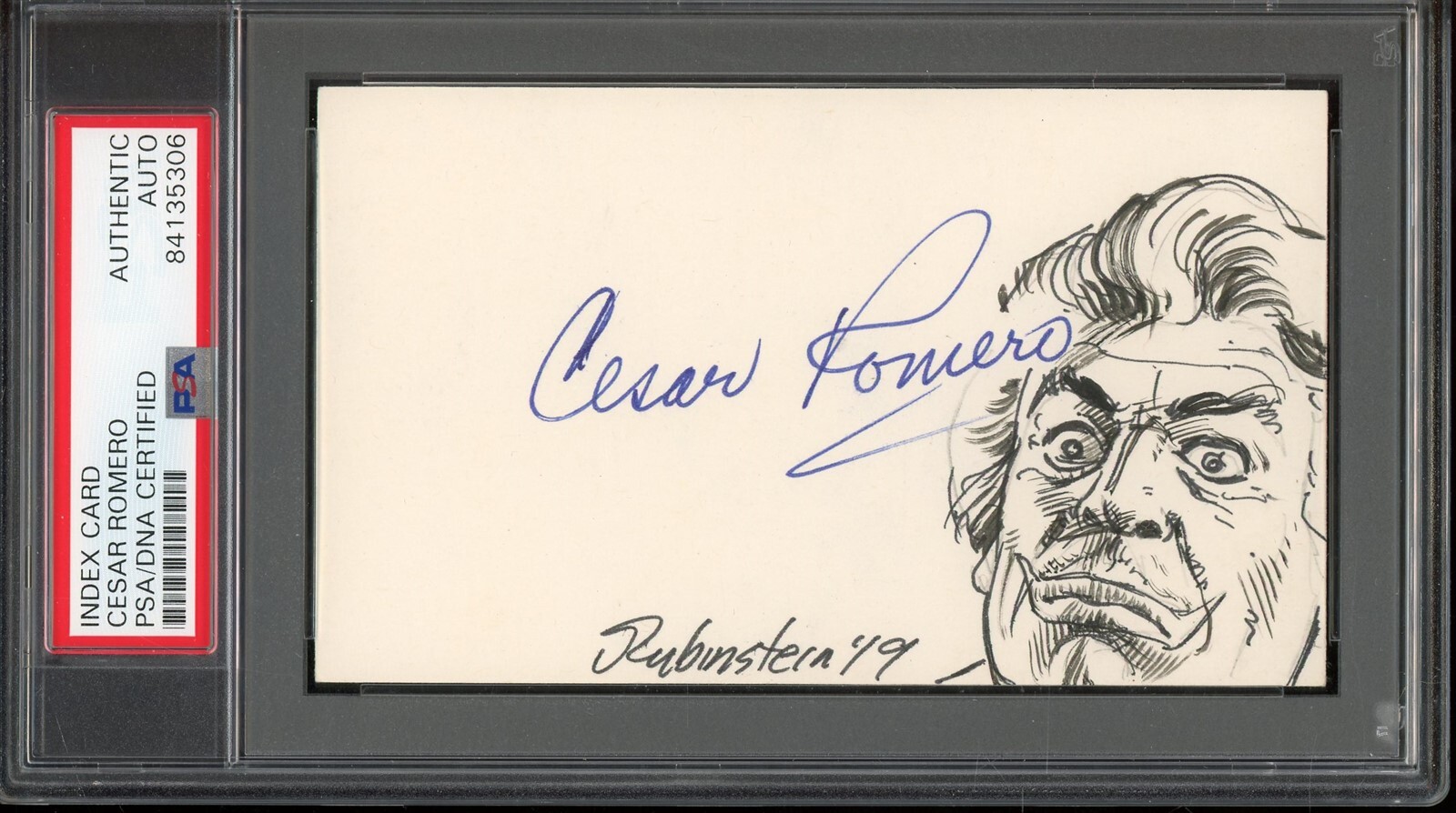 Cesar Romero 1966 Batman Auto Rubinstein Art Sketch Custom PSA DNA