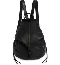 Nwt Rebecca Minkoff Julian Large Leather Backpack Black Black Authentic