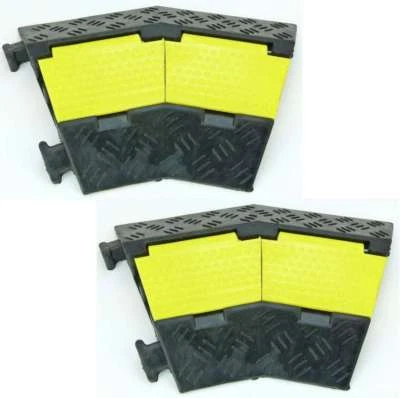 CP CABLE PROTECTOR 2x 45 Grad Kreisstück 2 Kanal ECO Kabelbrücke PKW LKW Überfahrrampe Bogen Ecke