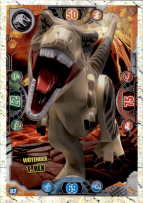 LEGO Jurassic World Serie 2 - T82 Wütender T. Rex TWIN Dinosaurier Karte (2022)