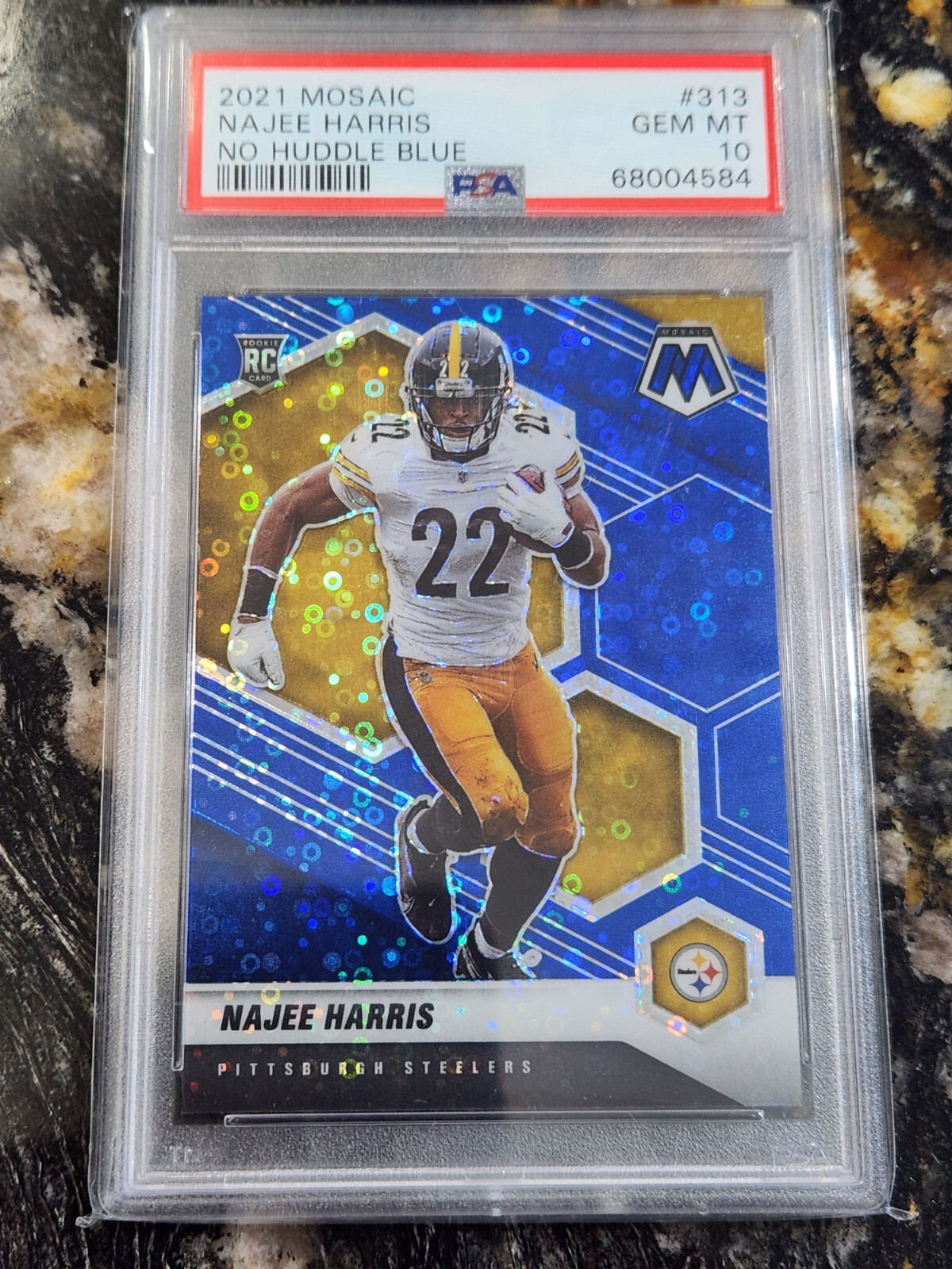 2021 Najee Harris RC #313 Mosaic No Huddle Blue Prizm Psa 10 Gem Mint #62/75!!!