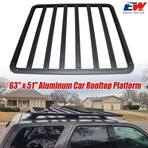63" x 51" Aluminum Platform Flat Roof Rack Universal Cargo Carrier 600lbs Load