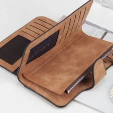 Large Capacity Women Leather Wallet Long Clutch Card Holder Purse Hasp Handbag