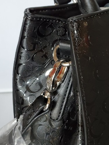 GUESS Black satchel 2-compartments Convertible crossbody to handbag w/ Charms - Picture 5 of 19