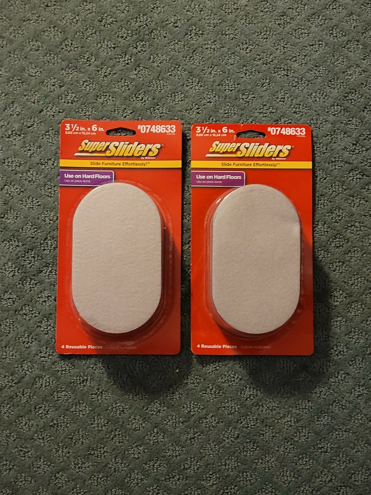 2) WAXMAN SUPER SLIDERS FURNITURE PADS 4 PK ( NEW ) 3 1/2" × 6" eBay