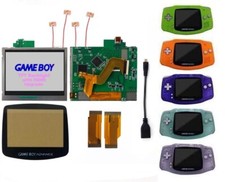Game Boy Advance TFT Backlight Kit with HDMI NDSi  Trimmed Shell Gameboy GBA
