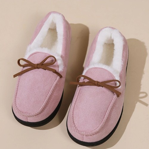 WOMENS LADIES FLAT WARM MOCCASIN INDOOR OUTDOOR SOFT BED TIME SLIPPERS SHOES SZ - Picture 14 of 21