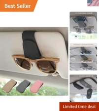 Luxury Leather Sunglass Holder Clips - Neat Car Visor Organization, 2 Pack