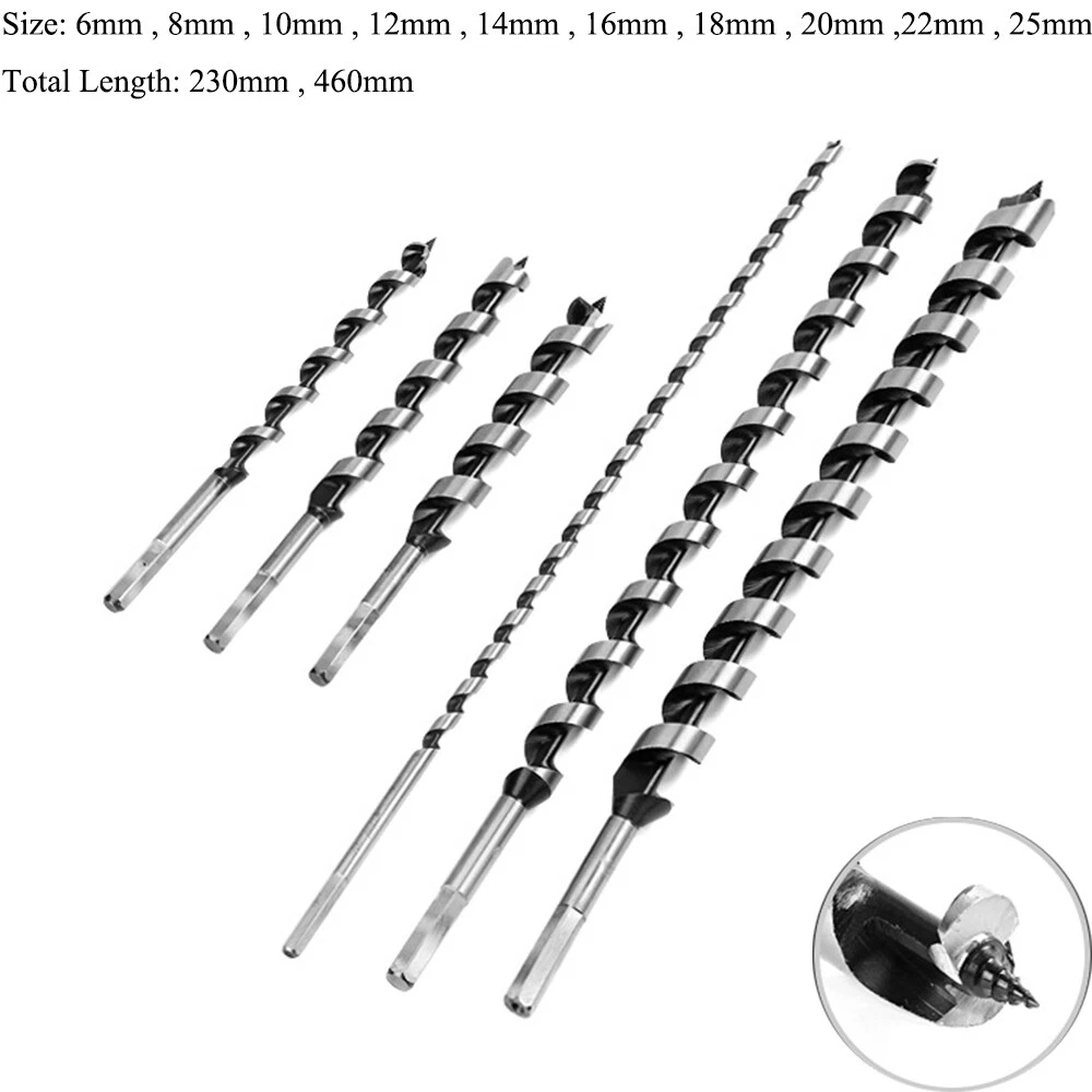 Auger Wood Drill Bit Extra Long Carpentry Joiner Hole Cutter 25mm Hex  Shank eBay