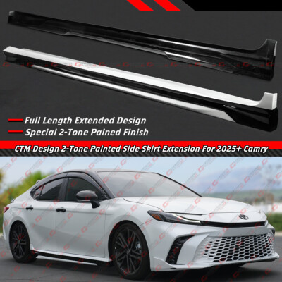 For 2025-2026 Toyota Camry CTM Design White Black 2 Tone Side Skirt Extension